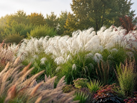 Trawa ozdobna Misant Heron Miscanthus sinensis